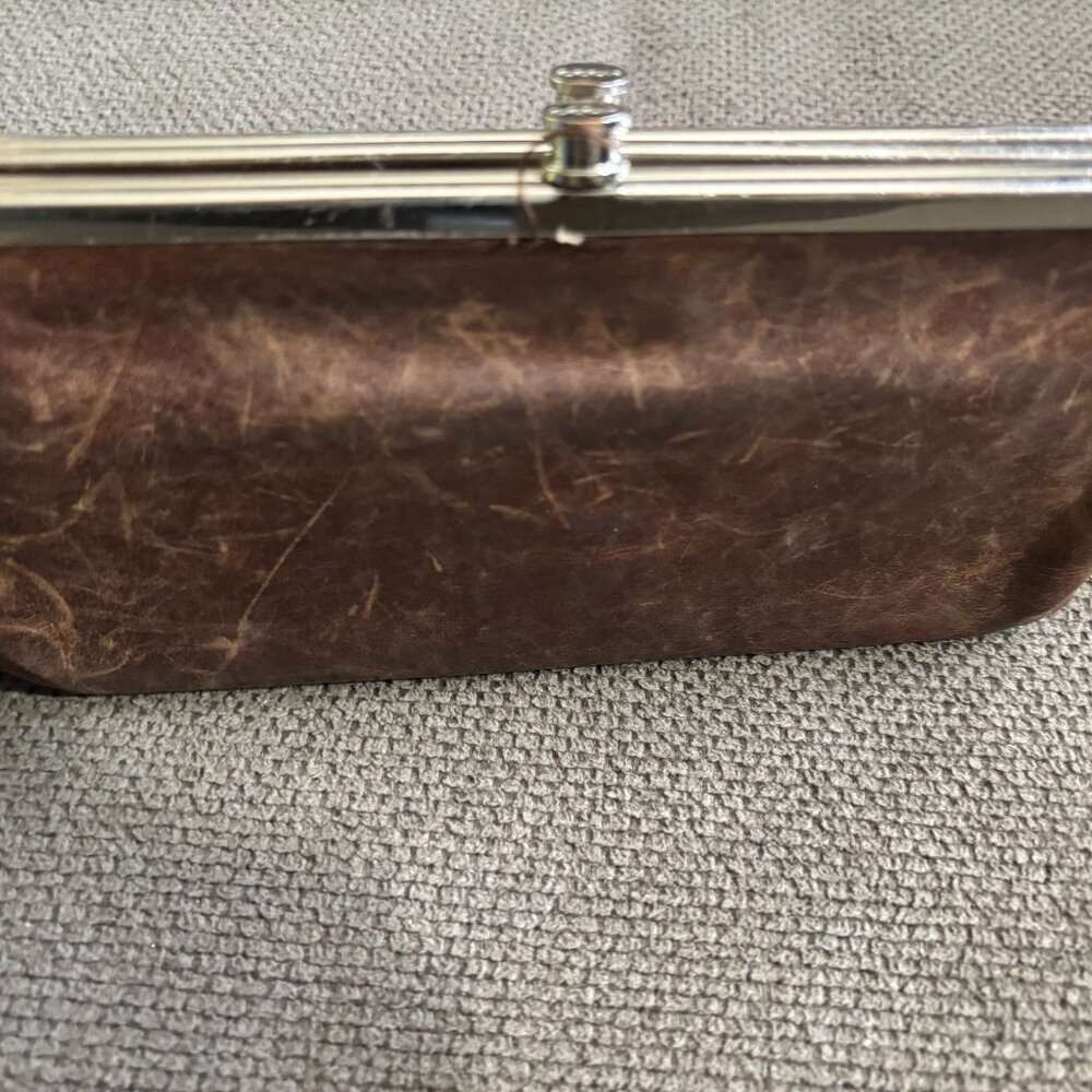 HOBO International Lauren Clutch Leather Wallet - BROWN